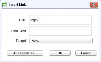 Insert Link Dialog
