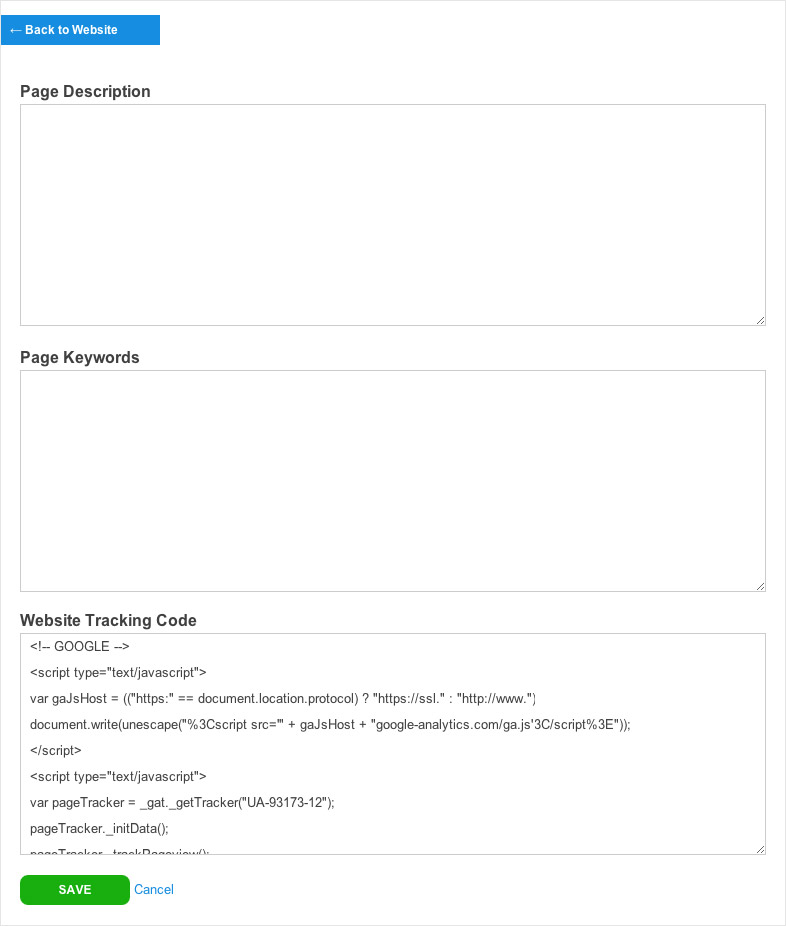 Enso Optional Settings Screen